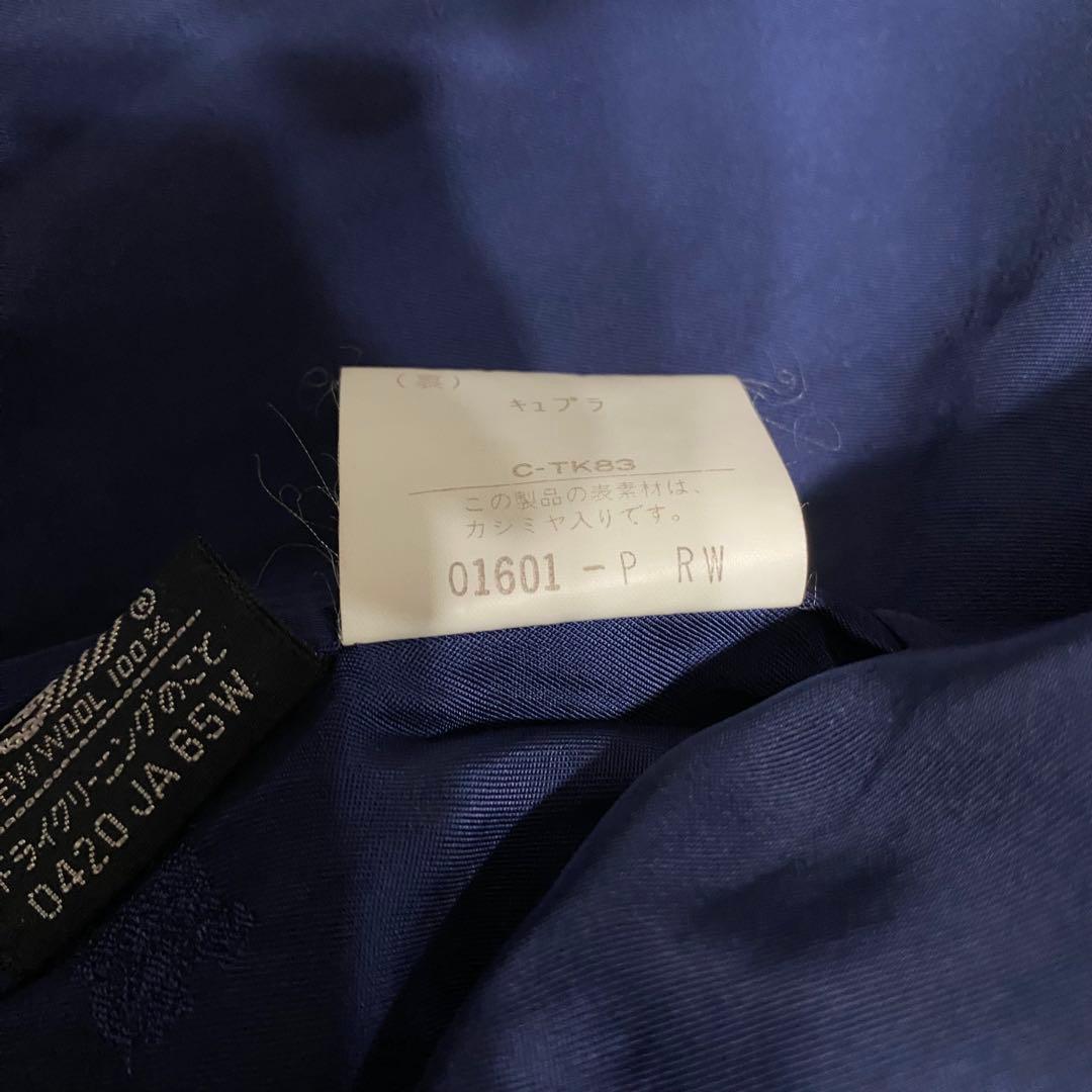 美品✨バーバリーズ 金ボタン カシミヤ ダブル チェスターコート ネイビー 9号