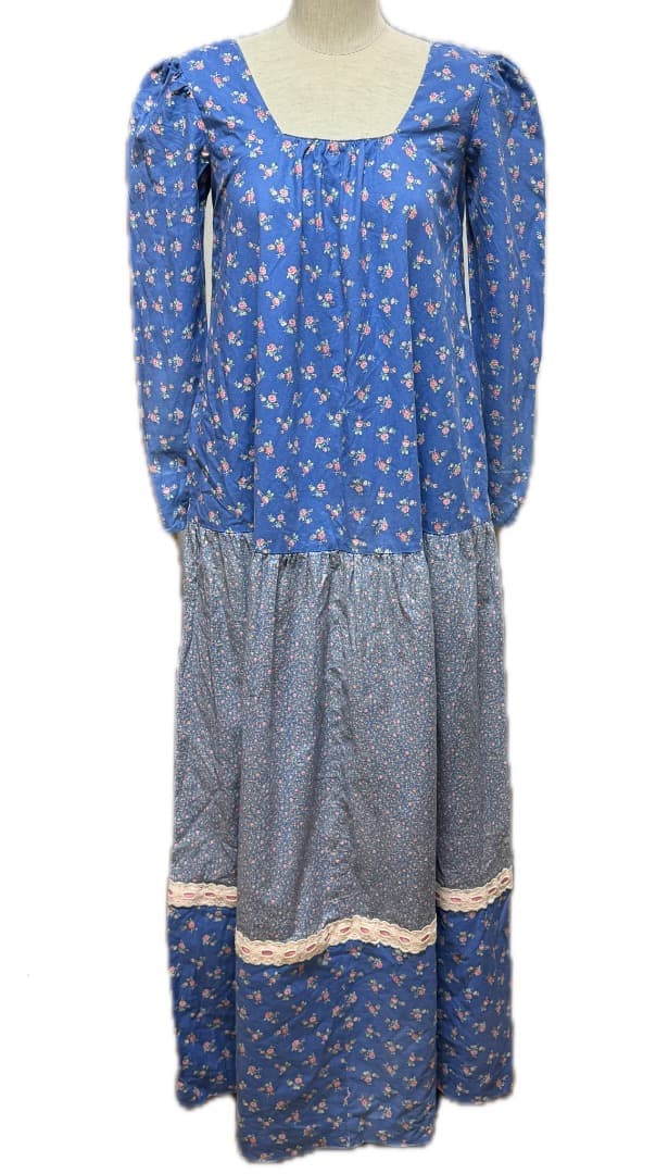 1980s ビンテージ ムームー ドレス 長袖