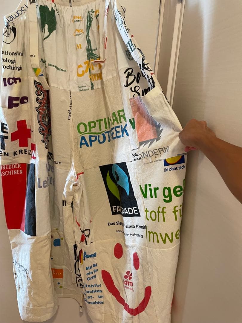 最終値下げ！ヨーロピアンエコバッグリメイクサロペット