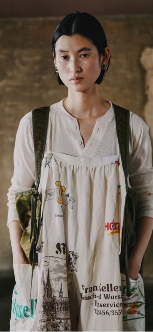 最終値下げ！ヨーロピアンエコバッグリメイクサロペット