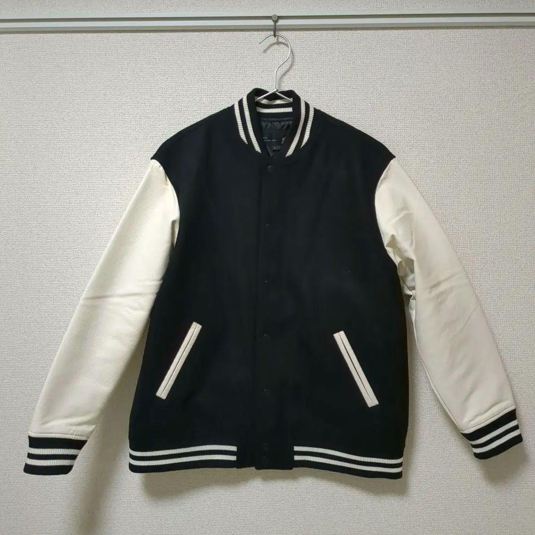 メルトンスタジアムジャケット/バックプリント黒【レディースL/送料込/1回着用】