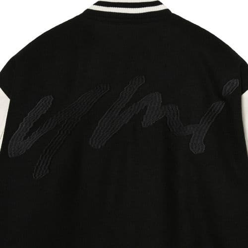 メルトンスタジアムジャケット/バックプリント黒【レディースL/送料込/1回着用】