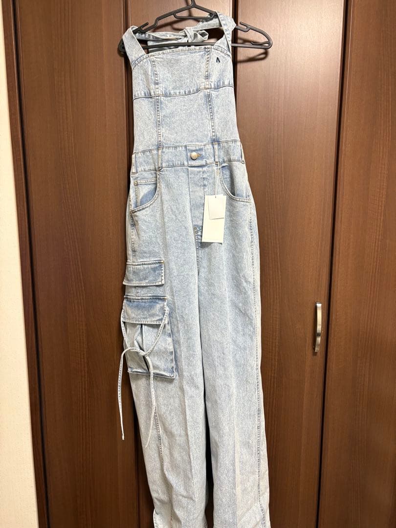 【7/20まで値下げ】andmary ribbon denim allinone