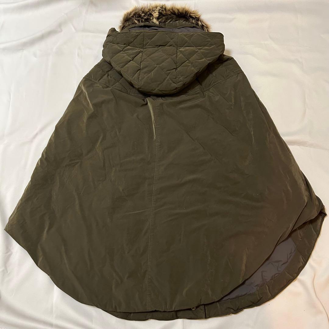 【美品】タトラス　TATRAS　ダウンポンチョ　2WAY　ファー　カーキ　02