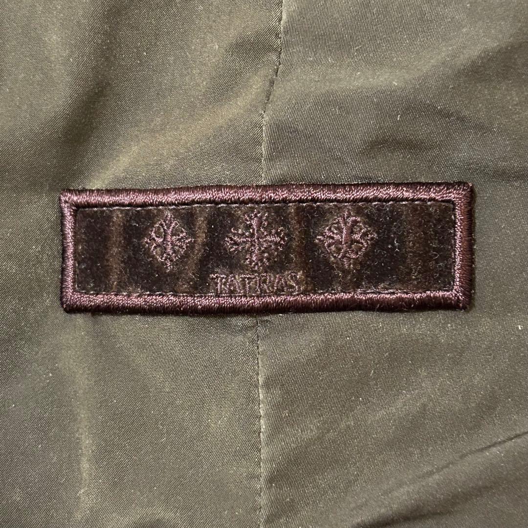 【美品】タトラス　TATRAS　ダウンポンチョ　2WAY　ファー　カーキ　02