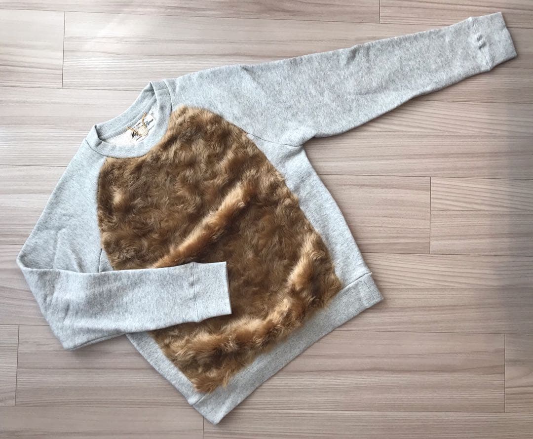 MUVEIL ミュベール フェイクファードッキング裏毛プルオーバー 38