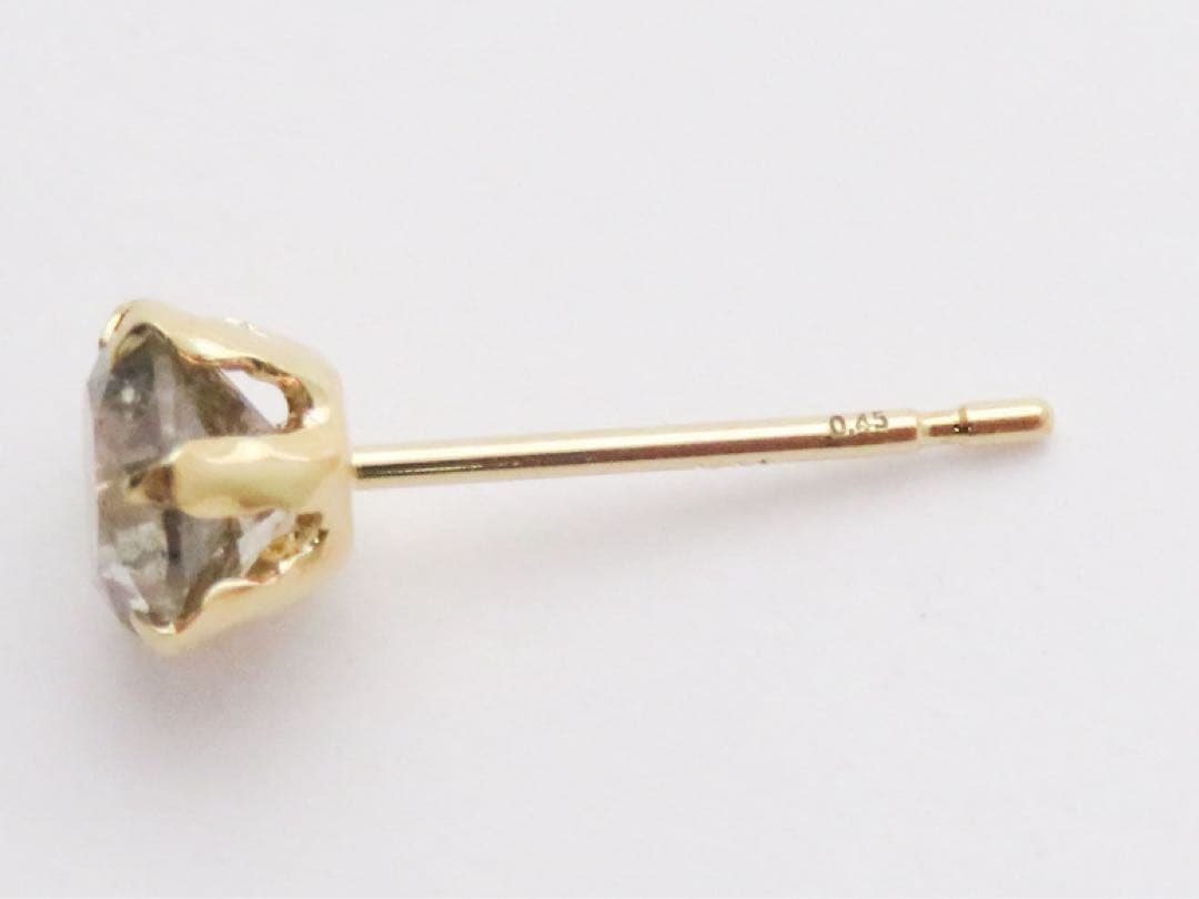 L*y様 新品　K18YG 天然ダイヤモンド0.45ct 片耳ピアス　　激安　本