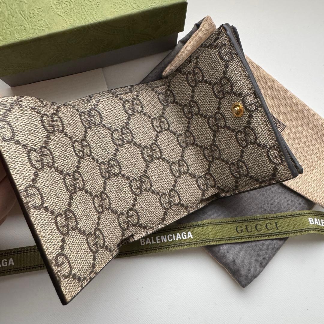 【美品】 バレンシアガ グッチ コラボ2つ折り 財布 コンパクト