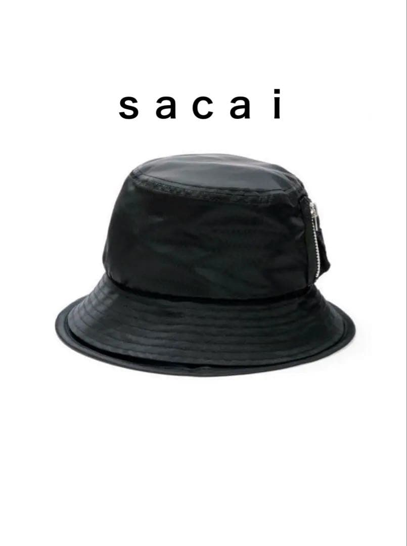 sacai ナイロン ポケットダブルプリム バケット ハット
