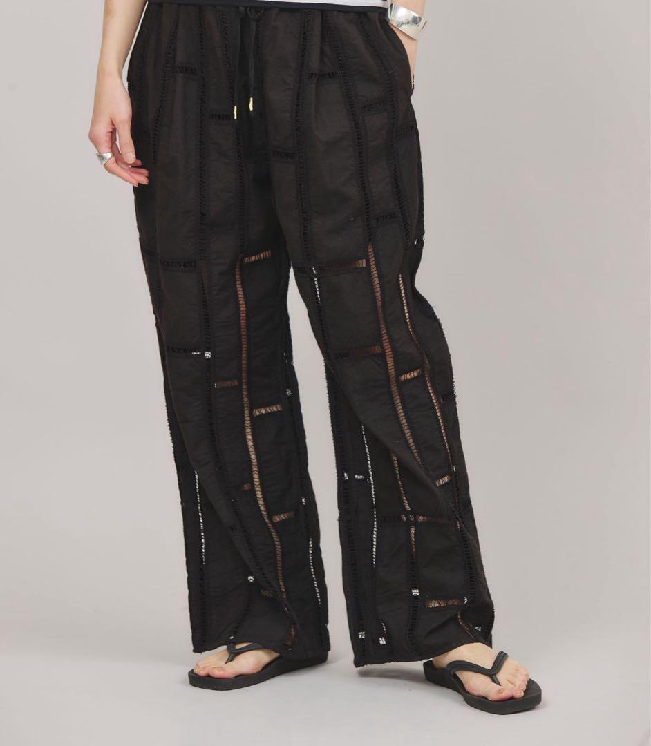 美品 数回着のみ Curensology カレンソロジー エンブロイダリーパンツ