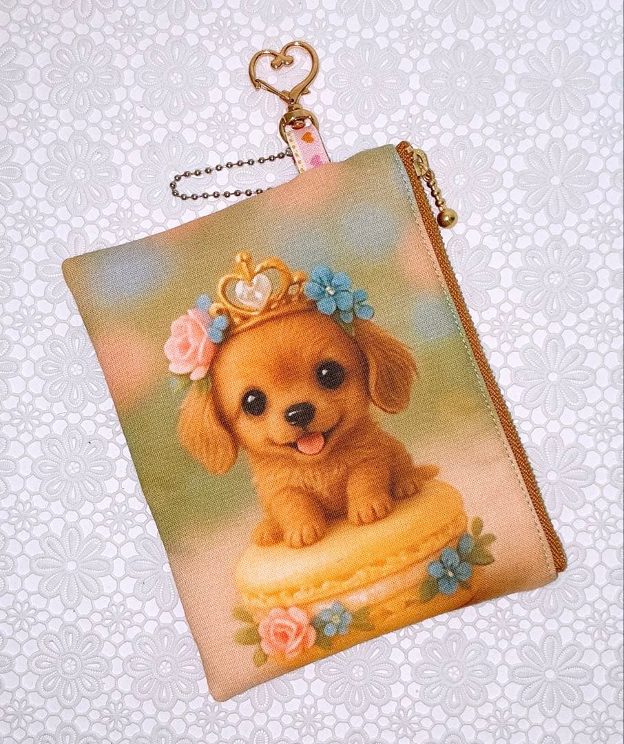 フラットポーチ♡レディ＆わんことにゃんこ