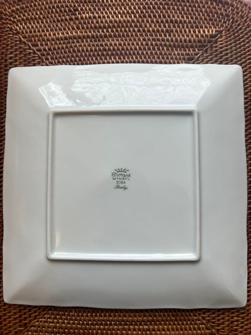 リチャードジノリ 2枚 ベッキオホワイト 22cm レア スクエア プレート 皿