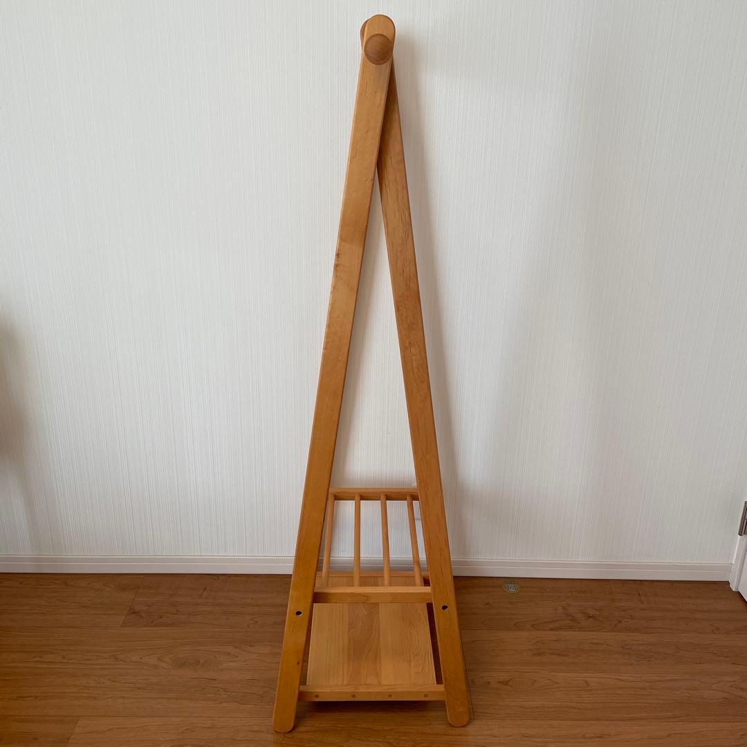 【モモナチュラル】木製ハンガーラックMサイズ