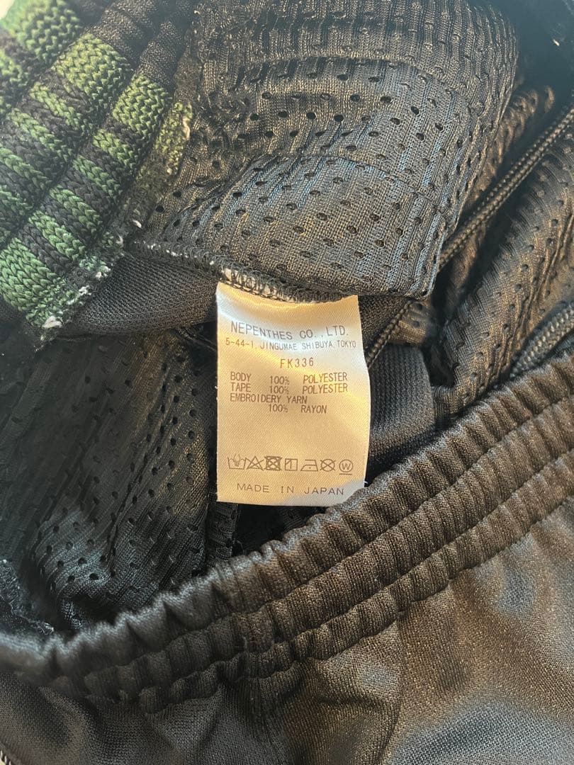 【Needles】トラックパンツ / ブラック×グリーン / ストレート