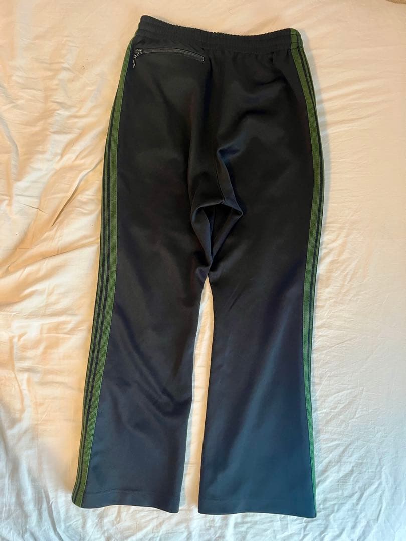 【Needles】トラックパンツ / ブラック×グリーン / ストレート