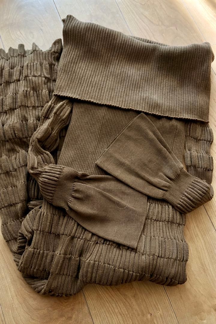 fetico ブラウン ニットワンピース