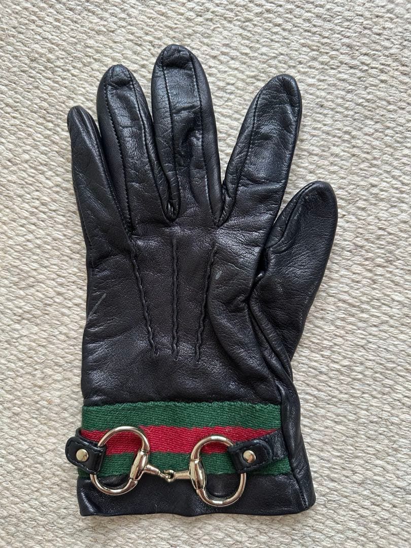 グッチ シェリーライン ホースビット ラムレザー手袋 サイズ7 1/2