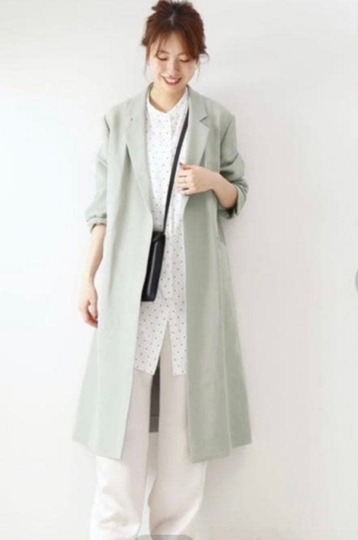 【新品タグ付】spick & span チェスターコート　グリーン　38