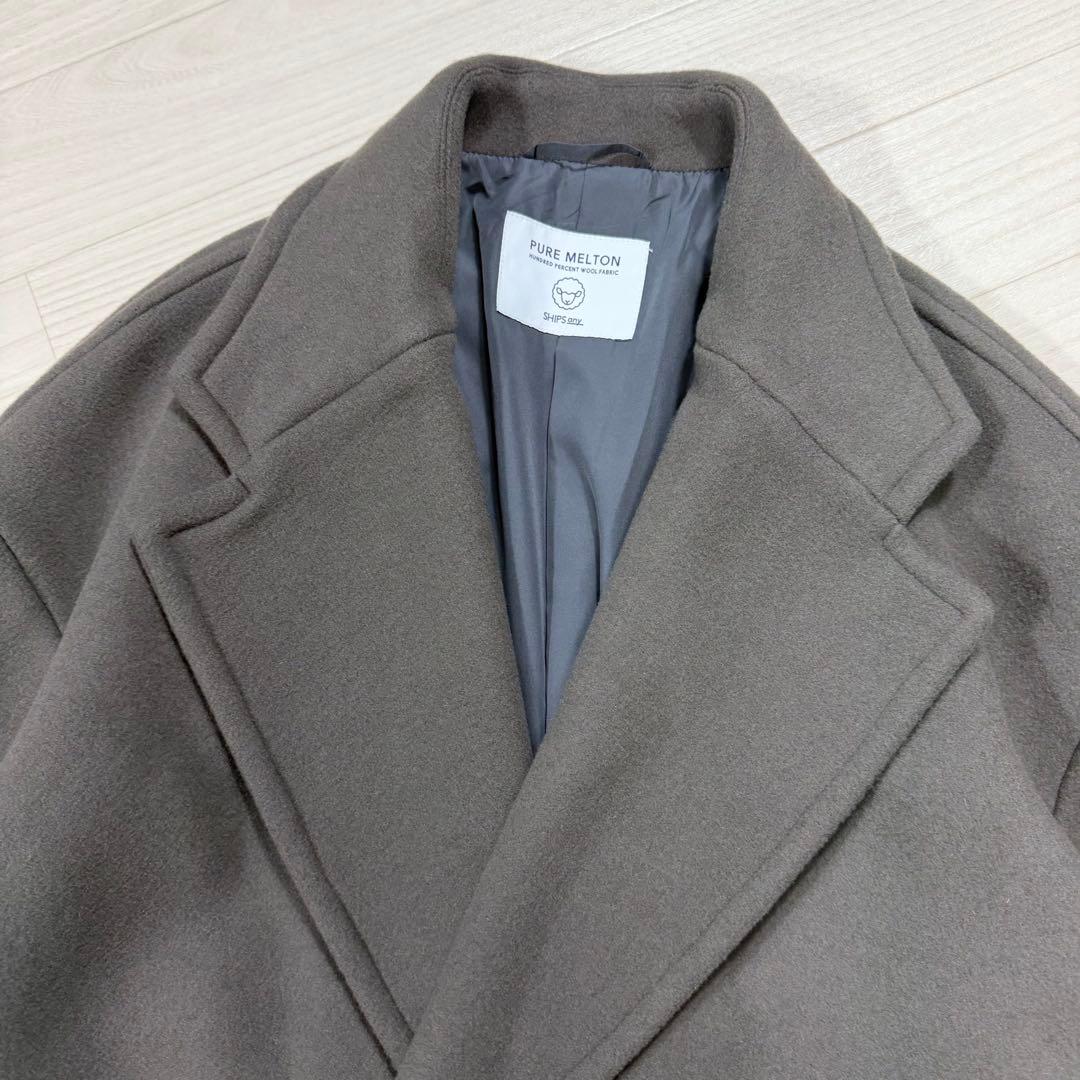新品タグ付 SHIPSany XL ピュアウールメルトン ダブルチェスターコート