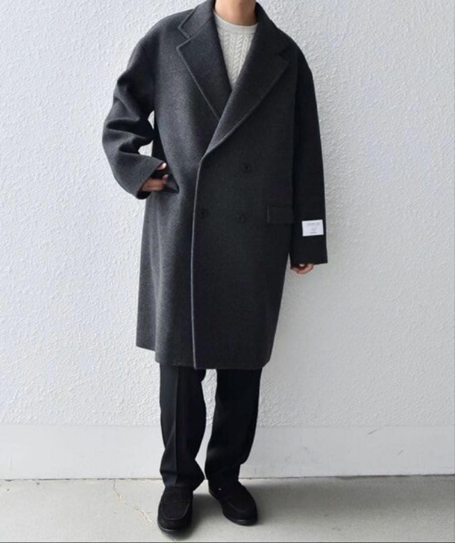 新品タグ付 SHIPSany XL ピュアウールメルトン ダブルチェスターコート