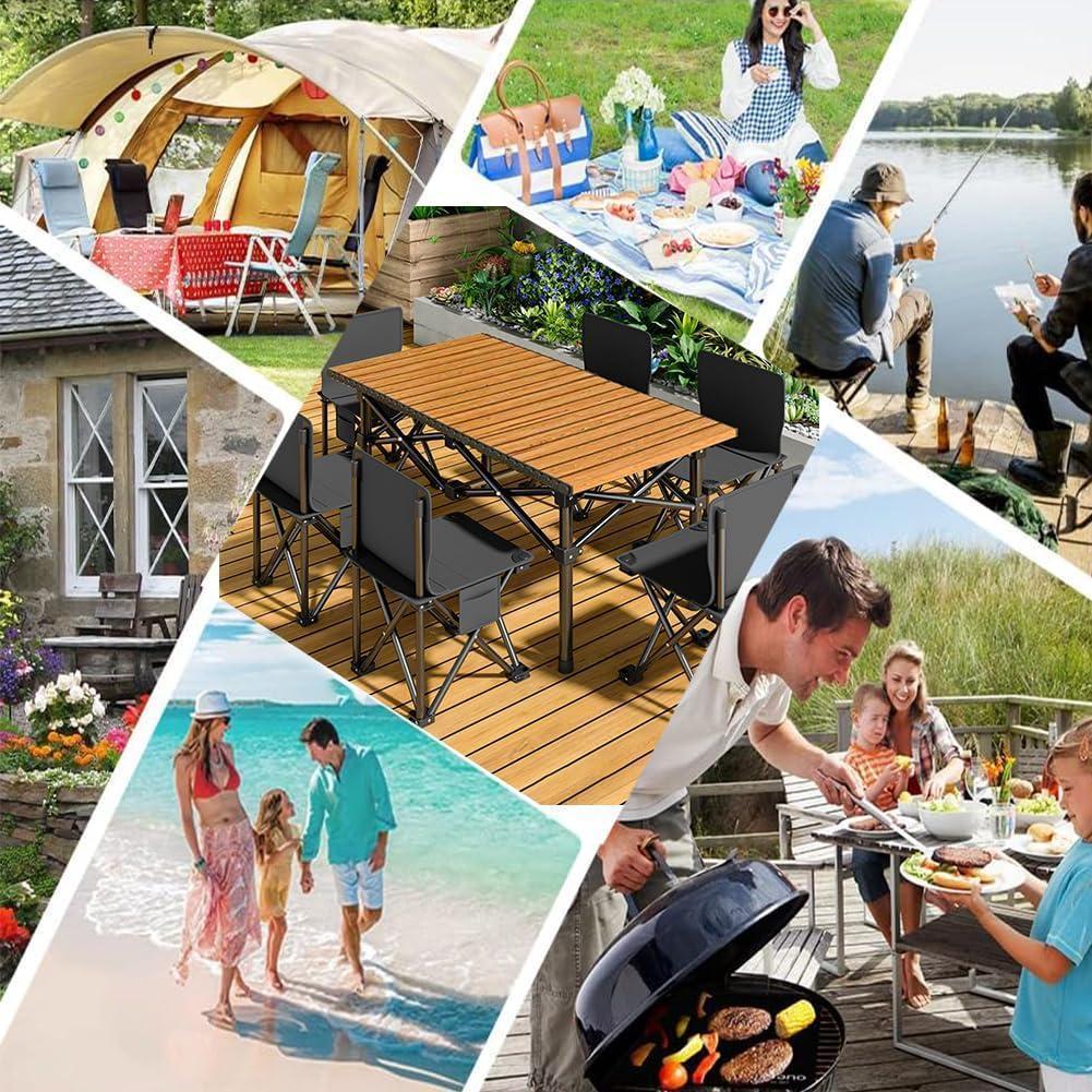 キャンプ　セット　アウトドア テーブル チェアセット　バーベキューテーブル 7点