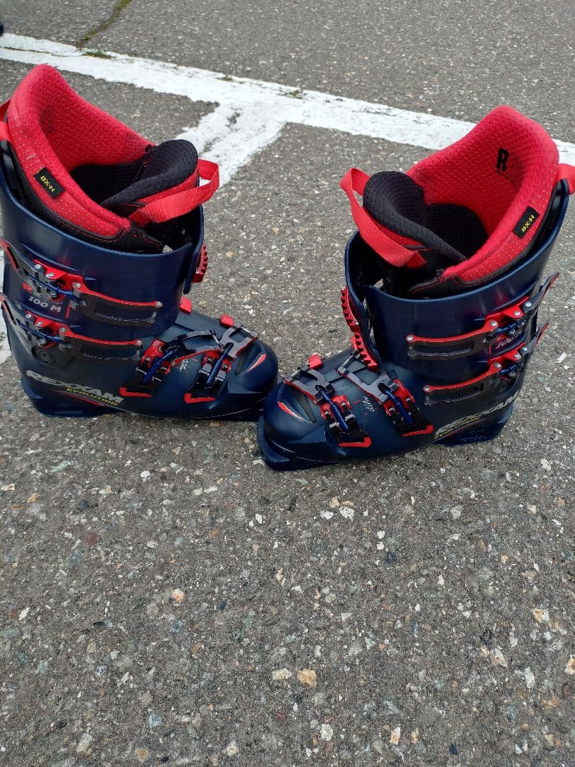 REXXAMスキー靴REVO100M ネイビー/レッド 4バックル