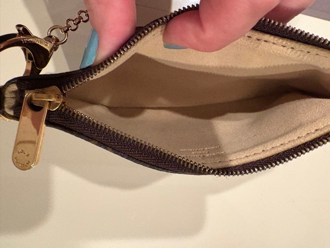 ルイヴィトン　モノグラム　ミニポーチ　チェーン付き　美品