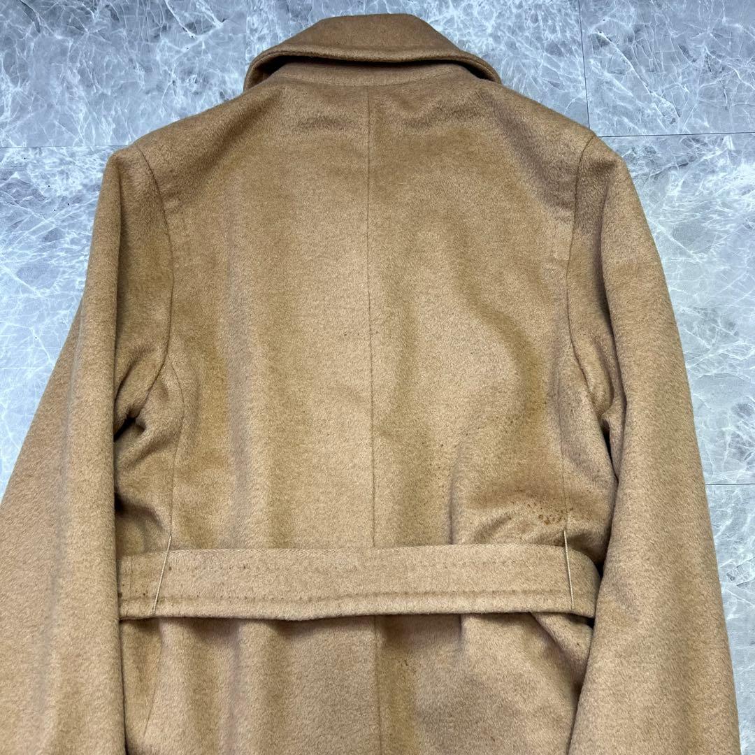 キャメル100♡マックスマーラ　白タグ　ベルテッドコート　女優襟　ロングコート