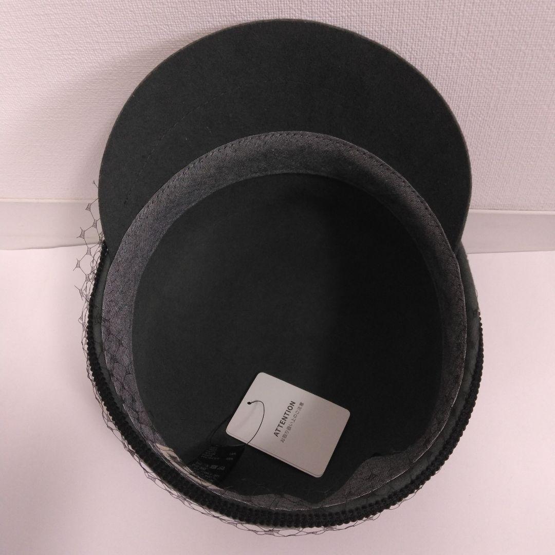 CA4LA カシラ　JULIA　グレー 　ウール　チュール付き　キャスケット