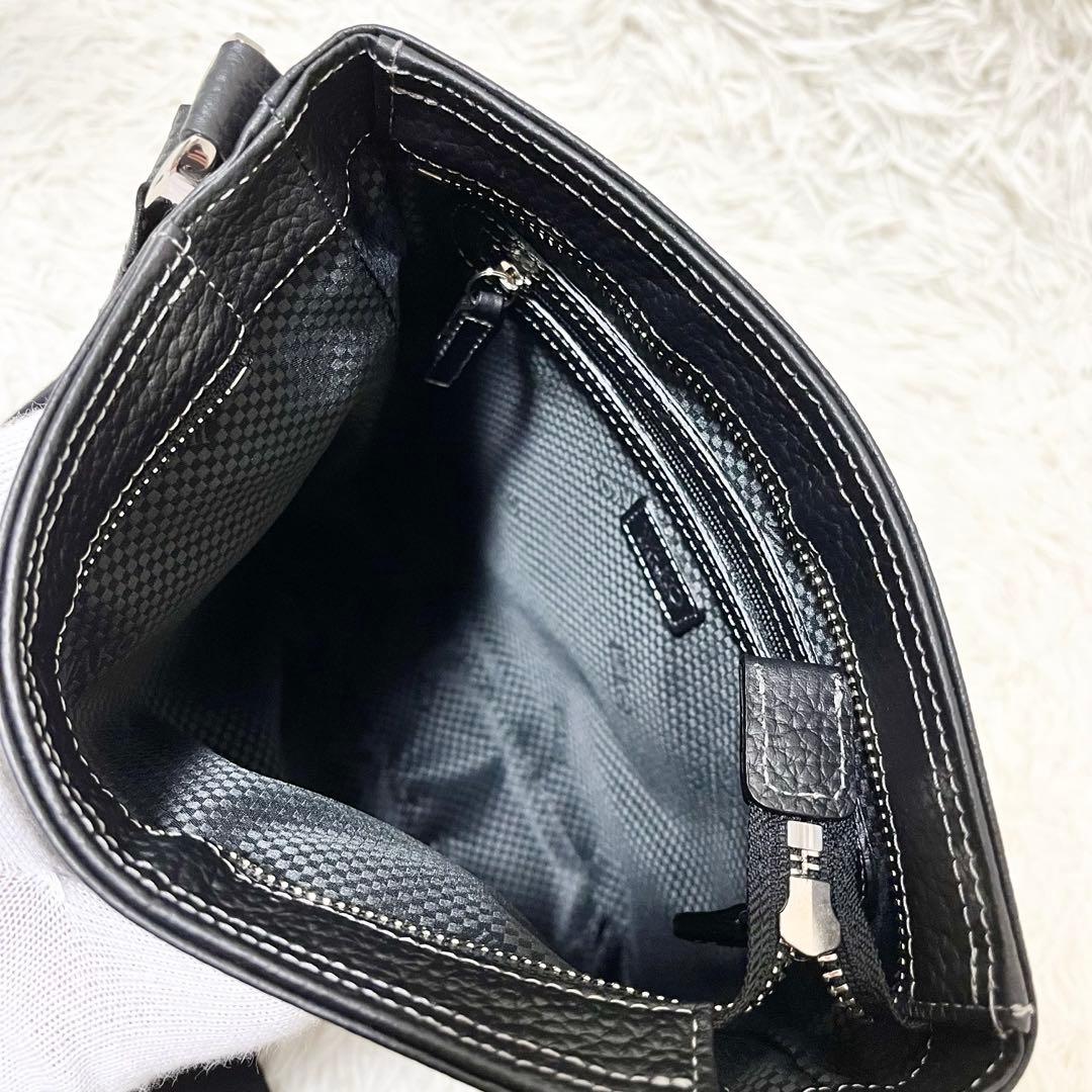 ✨極美品✨希少　WAKO 銀座和光 ショルダーバッグ シボ革 2way ブラック