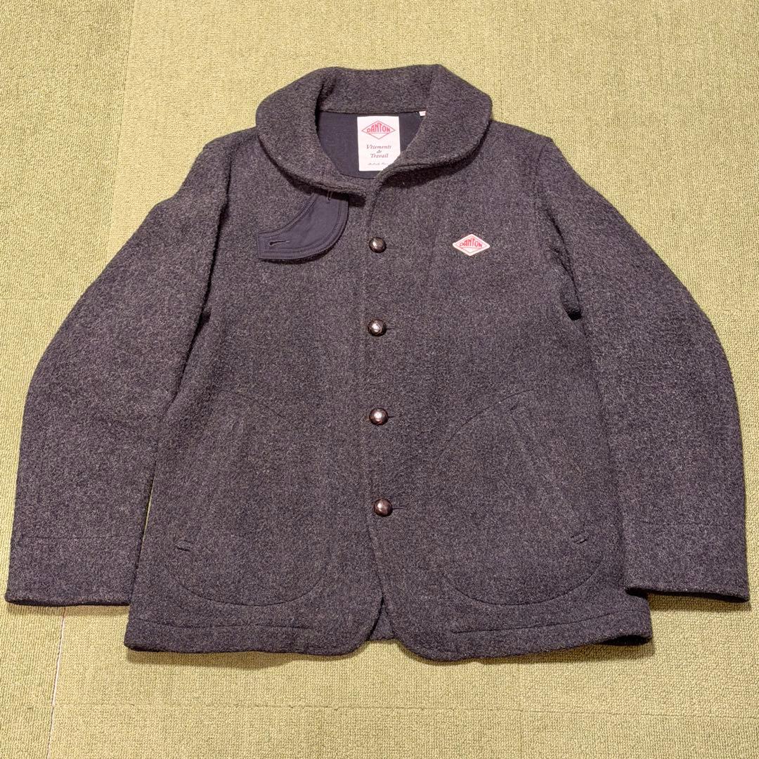 美品 DANTON 丸襟ウールモッサジャケットコート 42サイズ