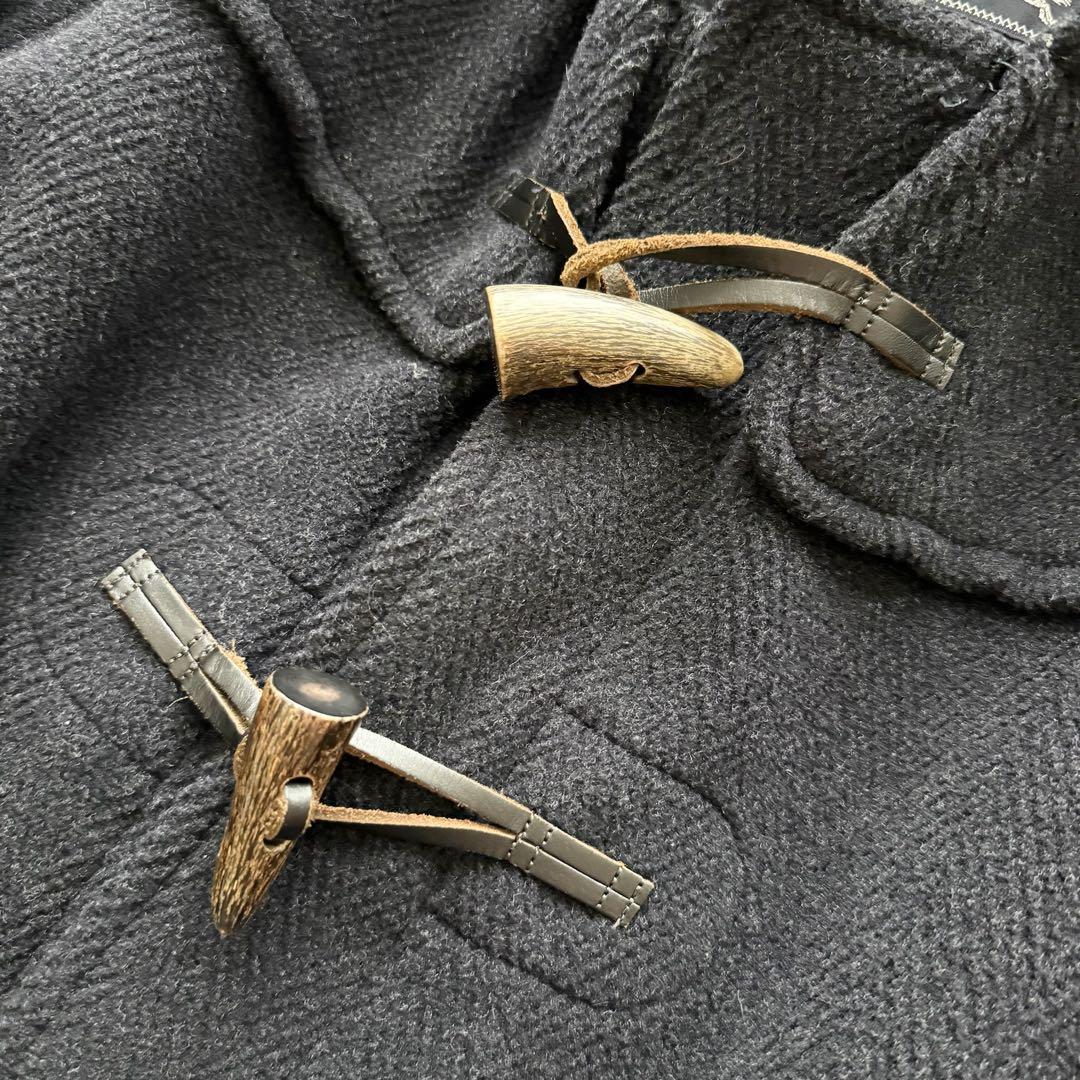 【バーバリーズ】ダッフルコート　ムーアブルック　ノバチェック ヘリンボーン　黒