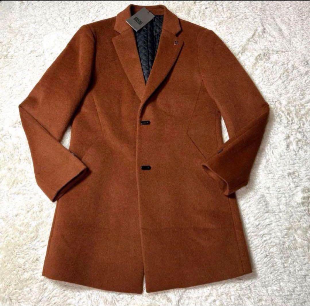 【新品タグ付・未使用】BOLINI 高級高品質ウールカシミヤチェスターコート M