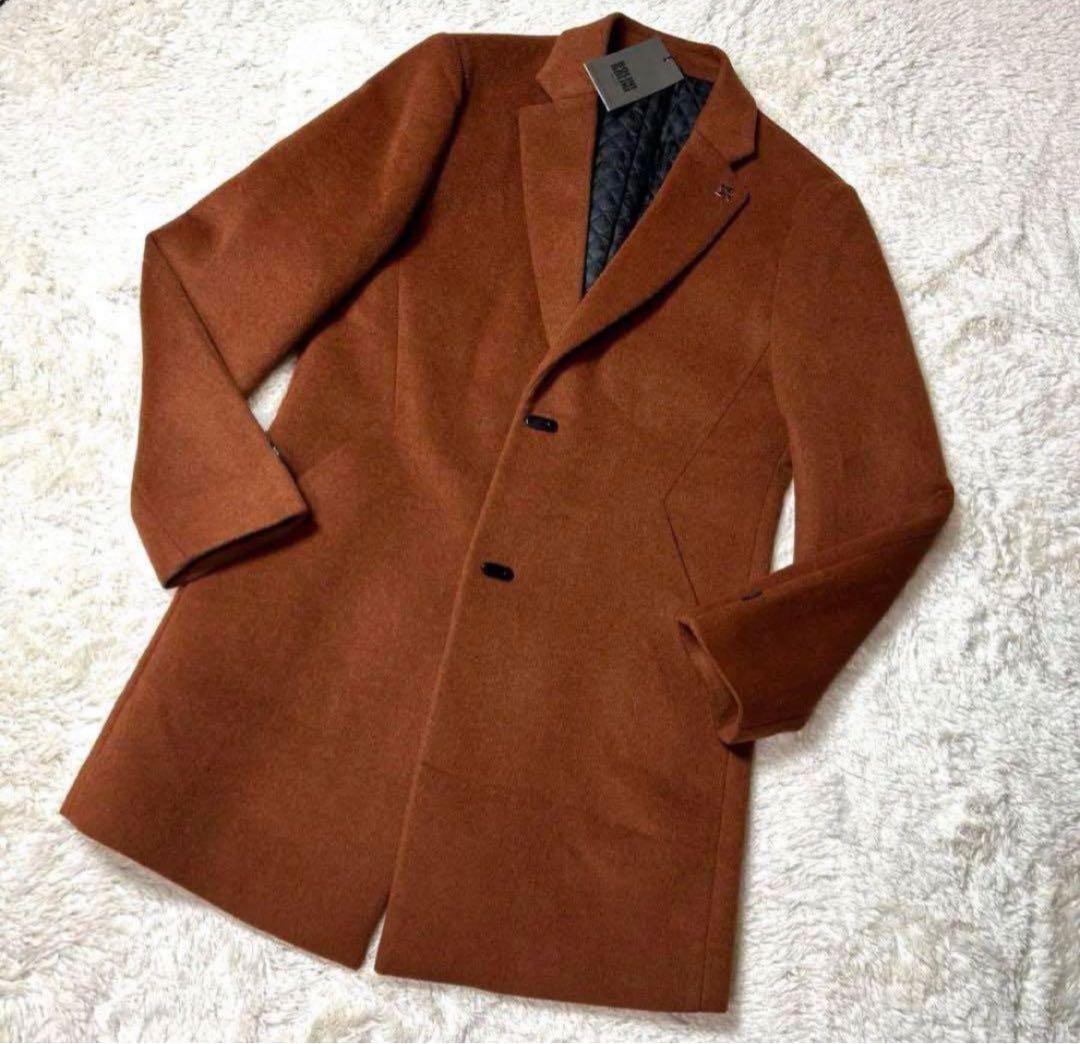 【新品タグ付・未使用】BOLINI 高級高品質ウールカシミヤチェスターコート M