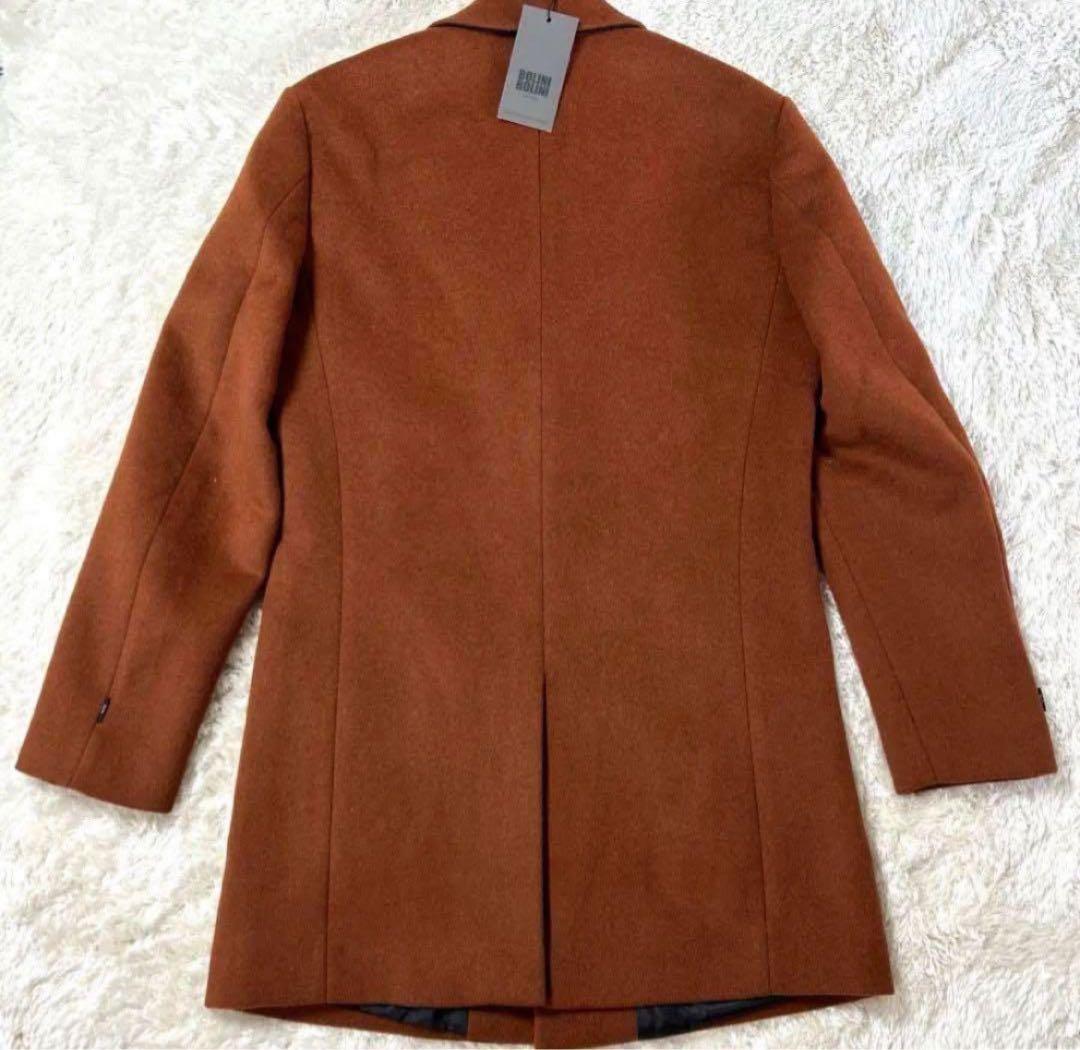 【新品タグ付・未使用】BOLINI 高級高品質ウールカシミヤチェスターコート M