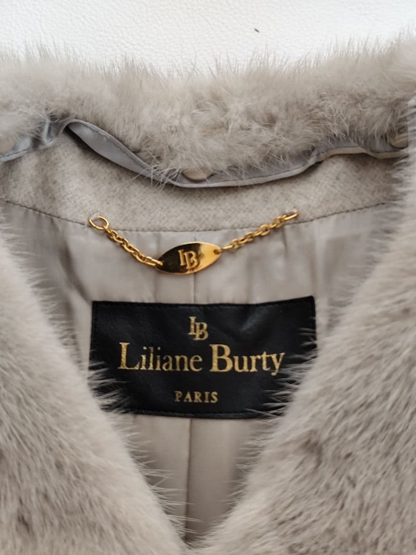 Liliane Burty カシミヤ セーブル ミンクファー ロングコート L