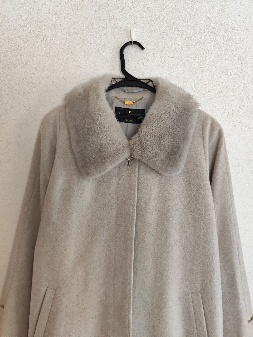 Liliane Burty カシミヤ セーブル ミンクファー ロングコート L