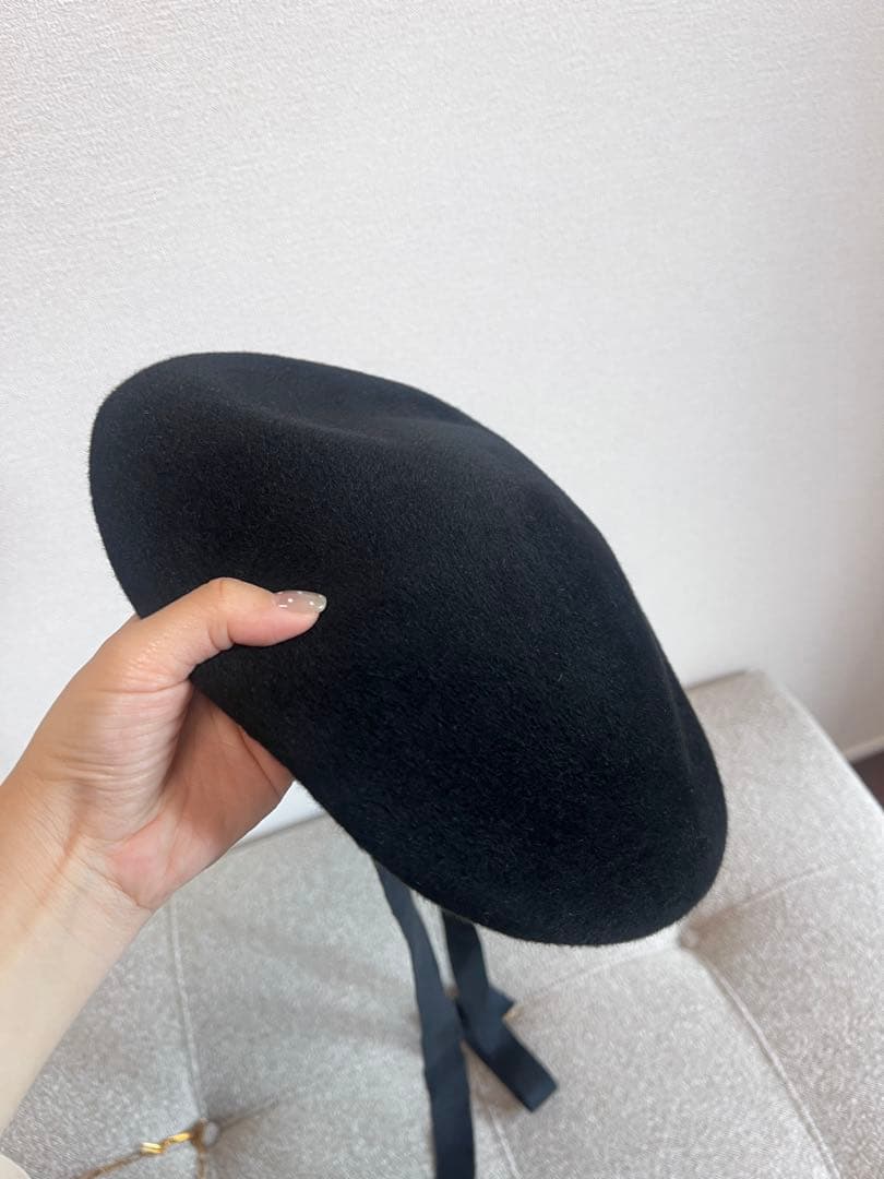 ブラックウールベレー帽