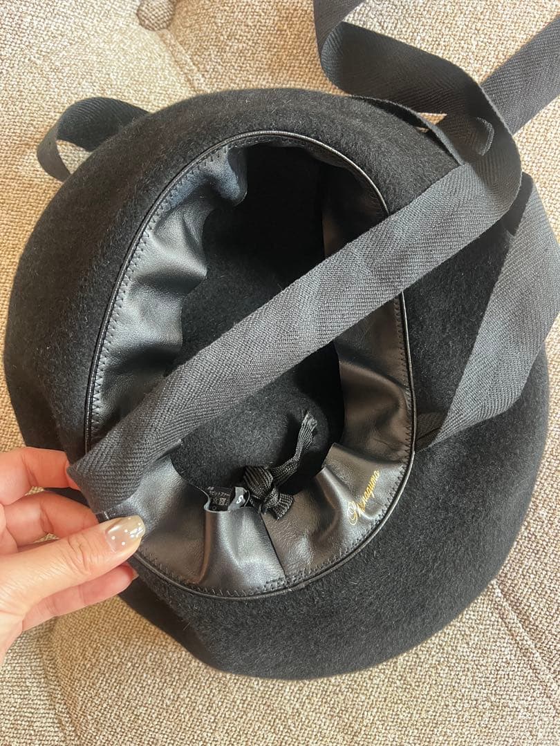 ブラックウールベレー帽