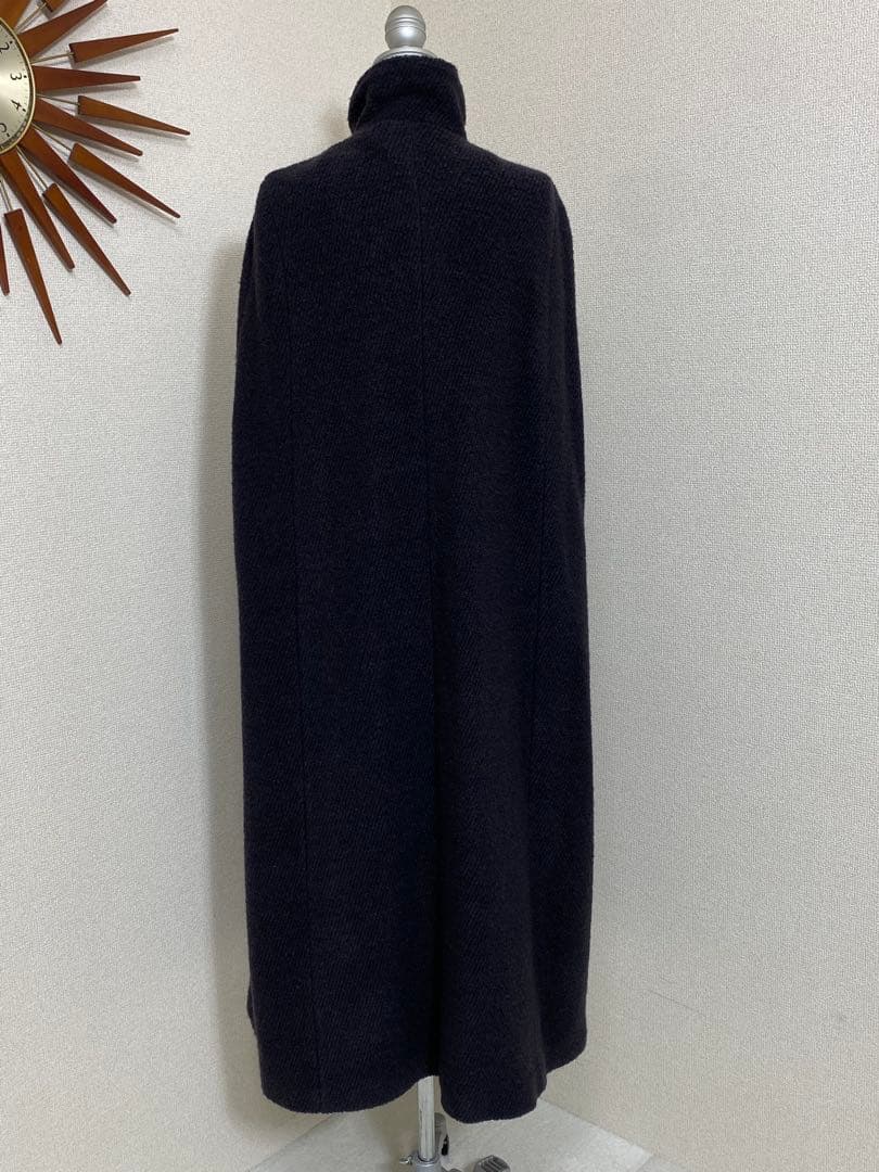 9389. ZARA マキシ丈 ケープコート 羊毛 金ボタン ダブル