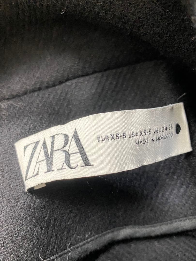 9389. ZARA マキシ丈 ケープコート 羊毛 金ボタン ダブル