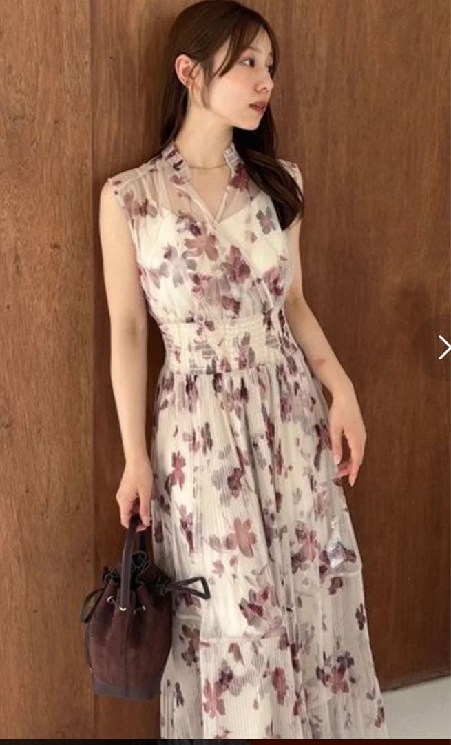 fray.i.d シアーフラワープリーツワンピース