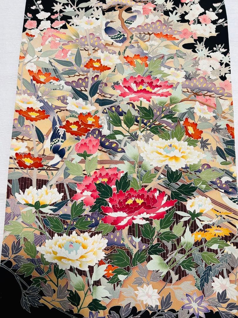 最高級本加賀友禅手書き技術者西川健一作品 本金箔高級袋帯23点完全フルセット