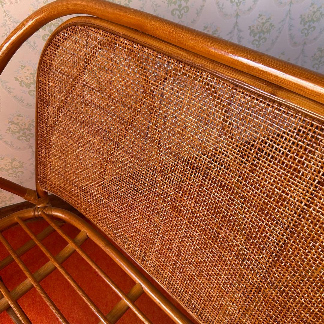 【最終値下げ】美品・送料込み ラタン の ベンチ 籐