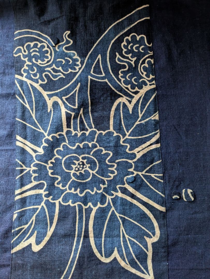 古布藍染筒描リメイク