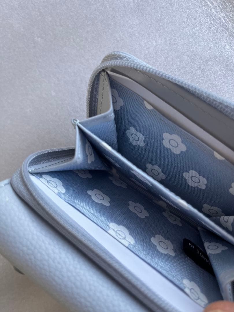 【未使用】MARY QUANT フーリーDパッチ ミニウォレット ブルー