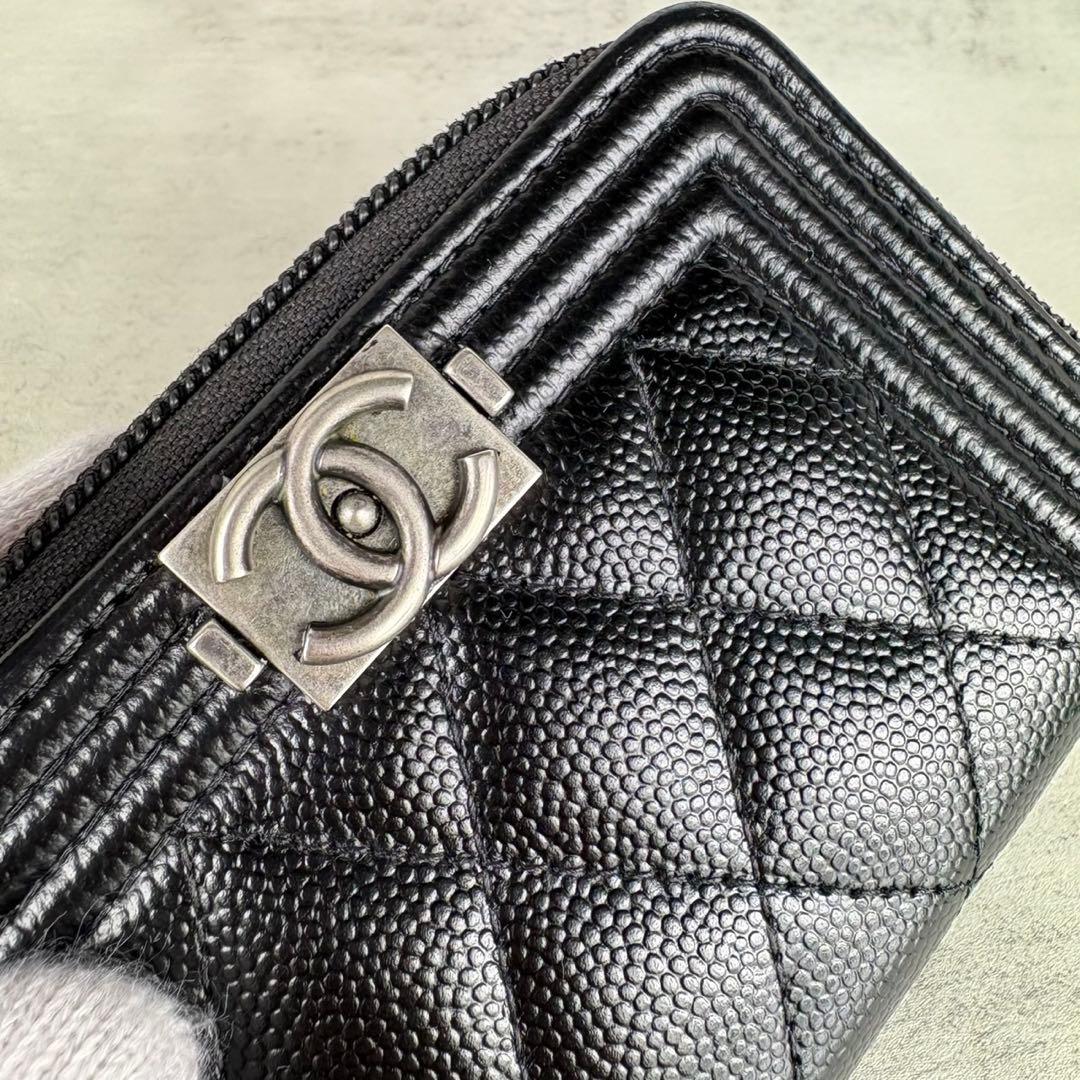 CHANEL ボーイシャネル　キャビアスキン　ケース　カードケース　財布