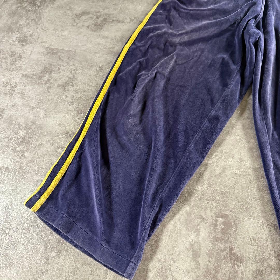 希少 美品 アディダス トラックパンツ　ベロア 紺黄 常田大希　90s M
