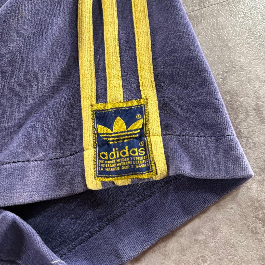 希少 美品 アディダス トラックパンツ　ベロア 紺黄 常田大希　90s M