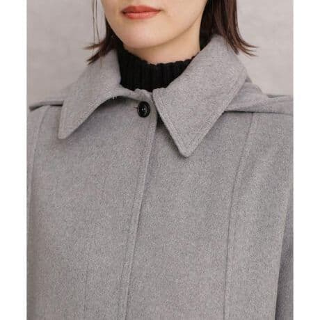 新品 タグ付き ナノユニバース ロングケープコート 38 Mサイズ グレー